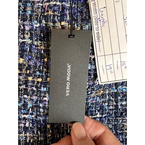 Vero Moda Tweed Mini Skirt VMChantelle Women's 6 Multicolor New Pockets - Picture 6 of 8